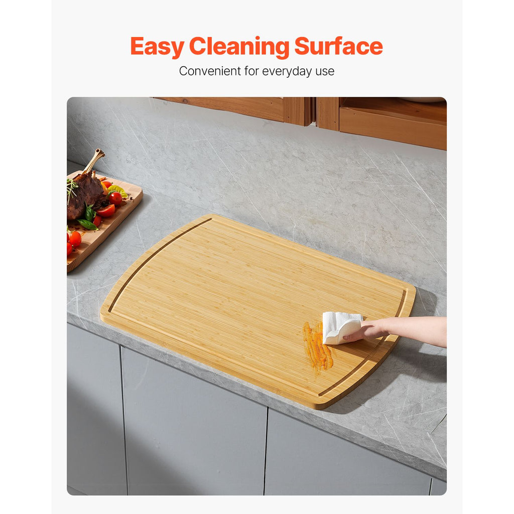 Noodle Board Stove Cover, Stove Top Cover Board for Gas Burner & Electric Stove, Bamboo Wood Cutting Board with Juice Grooves, RV Stovetop/ Kitchen Sink Cover for Counter Space & Tray, Natural