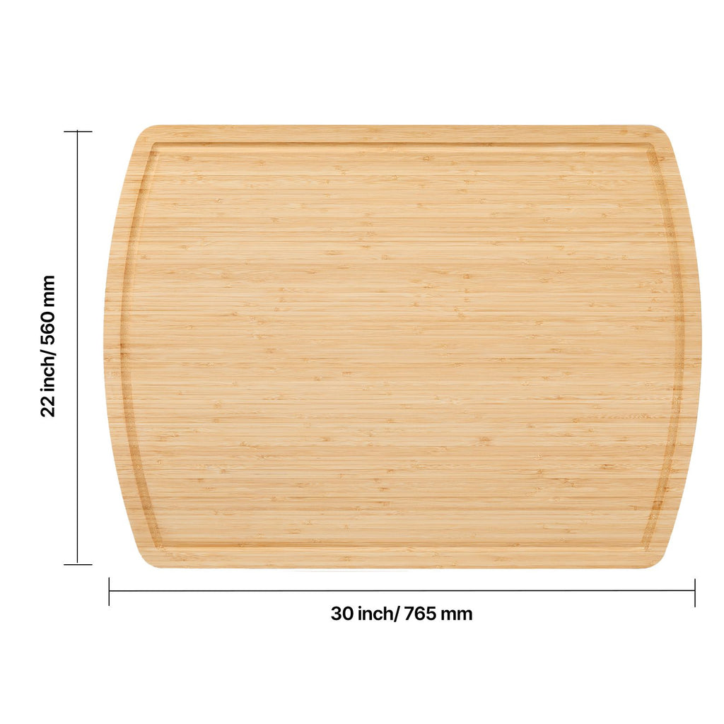 Noodle Board Stove Cover, Stove Top Cover Board for Gas Burner & Electric Stove, Bamboo Wood Cutting Board with Juice Grooves, RV Stovetop/ Kitchen Sink Cover for Counter Space & Tray, Natural