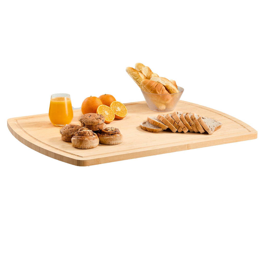 Noodle Board Stove Cover, Stove Top Cover Board for Gas Burner & Electric Stove, Bamboo Wood Cutting Board with Juice Grooves, RV Stovetop/ Kitchen Sink Cover for Counter Space & Tray, Natural