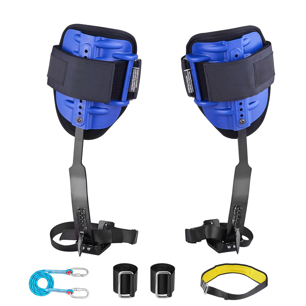 Tree Climbing Spikes Set, Height-Adjustable Tree Climbing Gear with Straps & Waist Harness, 159 kg Load Capacity, Heavy Duty Steel Climb Spurs Arborist Equipment for Fruit Picking Hunting