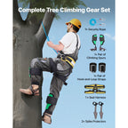 Tree Climbing Spikes Set, Height-Adjustable Tree Climbing Gear with Straps & Spike Protectors, 159 kg Load Capacity, Heavy Duty Steel Climb Spurs Arborist Equipment for Fruit Picking Hunting