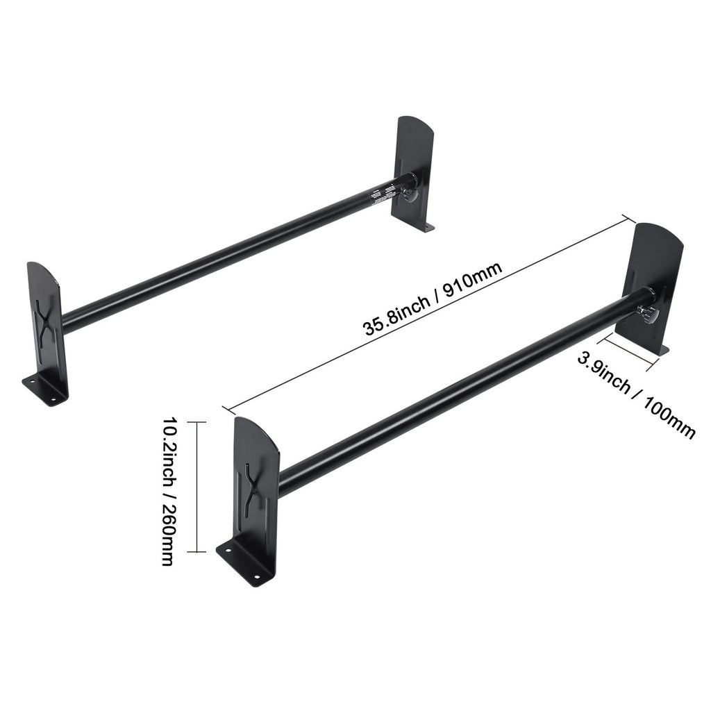 2 Bars Van Roof Ladder Rack 500 LBS Adjustable 35.8" to 57.5" Alloy Steel