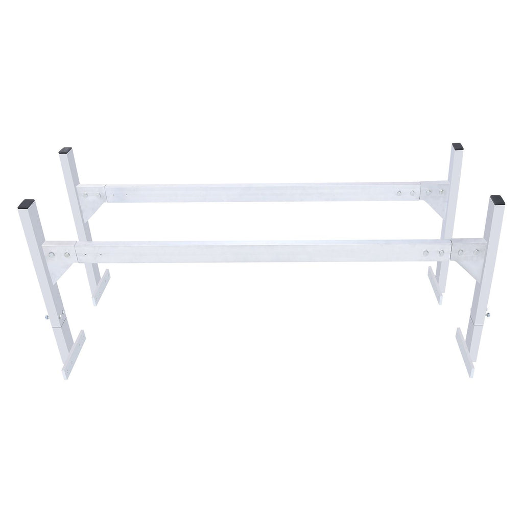 Van Roof Ladder Rack, 2 Bars Aluminum Alloy Roof Ladder Racks, 181 kg Capacity Rain-Gutter Van Roof Rack, Adjustable Length 1300-2060 mm, Van Ladder Rack for Van, Cargo, Trailer