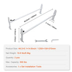 2-Bar Van Roof Ladder Rack Alloy Adjustable 47.2"-78.7" for Full-Size Vans