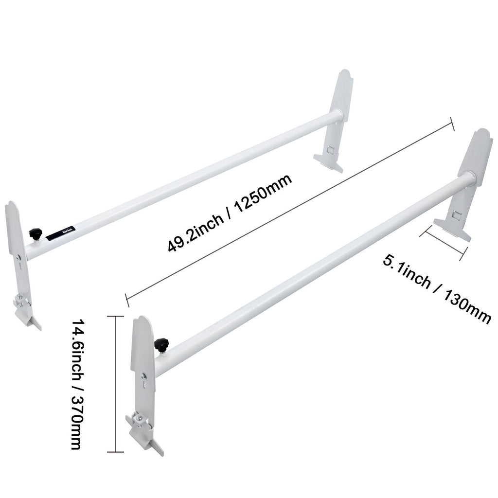 2-Bar Van Roof Ladder Rack Alloy Adjustable 47.2"-78.7" for Full-Size Vans