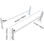 2-Bar Van Roof Ladder Rack Alloy Adjustable 47.2"-78.7" for Full-Size Vans
