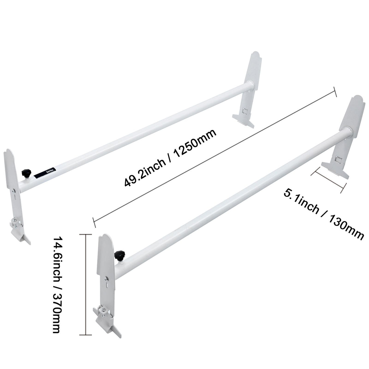 2-Bar Van Roof Ladder Rack Alloy Adjustable 47.2"-78.7" for Full-Size Vans