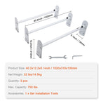 Van Roof Ladder Rack, 3 Bars Alloy Steel Roof Racks, 750 LBS Capacity Rain-Gutter Roof Rack, Adjustable Length 40.2" to 74.8", Van Ladder Rack Compatible with Chevrolet Express, GMC Savana, etc