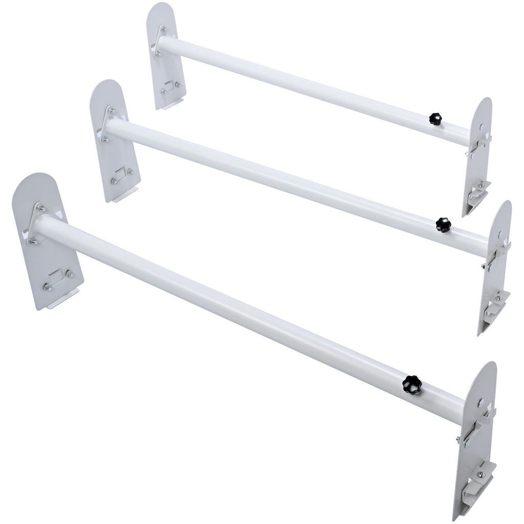 Van Roof Ladder Rack, 3 Bars Alloy Steel Roof Racks, 750 LBS Capacity Rain-Gutter Roof Rack, Adjustable Length 40.2" to 74.8", Van Ladder Rack Compatible with Chevrolet Express, GMC Savana, etc