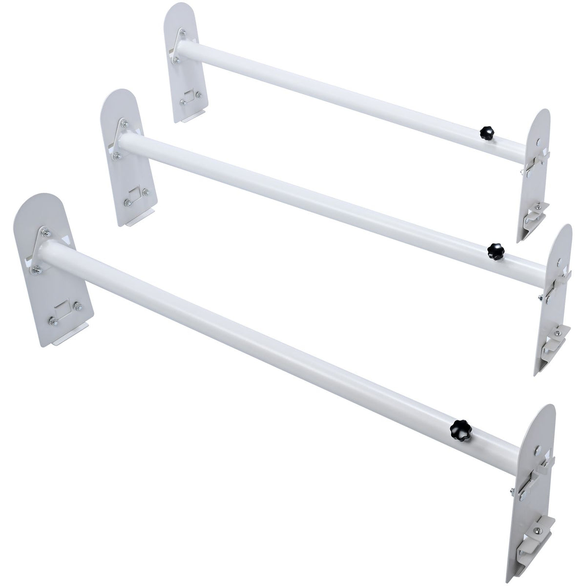 Van Roof Ladder Rack, 3 Bars Alloy Steel Roof Racks, 750 LBS Capacity Rain-Gutter Roof Rack, Adjustable Length 40.2" to 74.8", Van Ladder Rack Compatible with Chevrolet Express, GMC Savana, etc