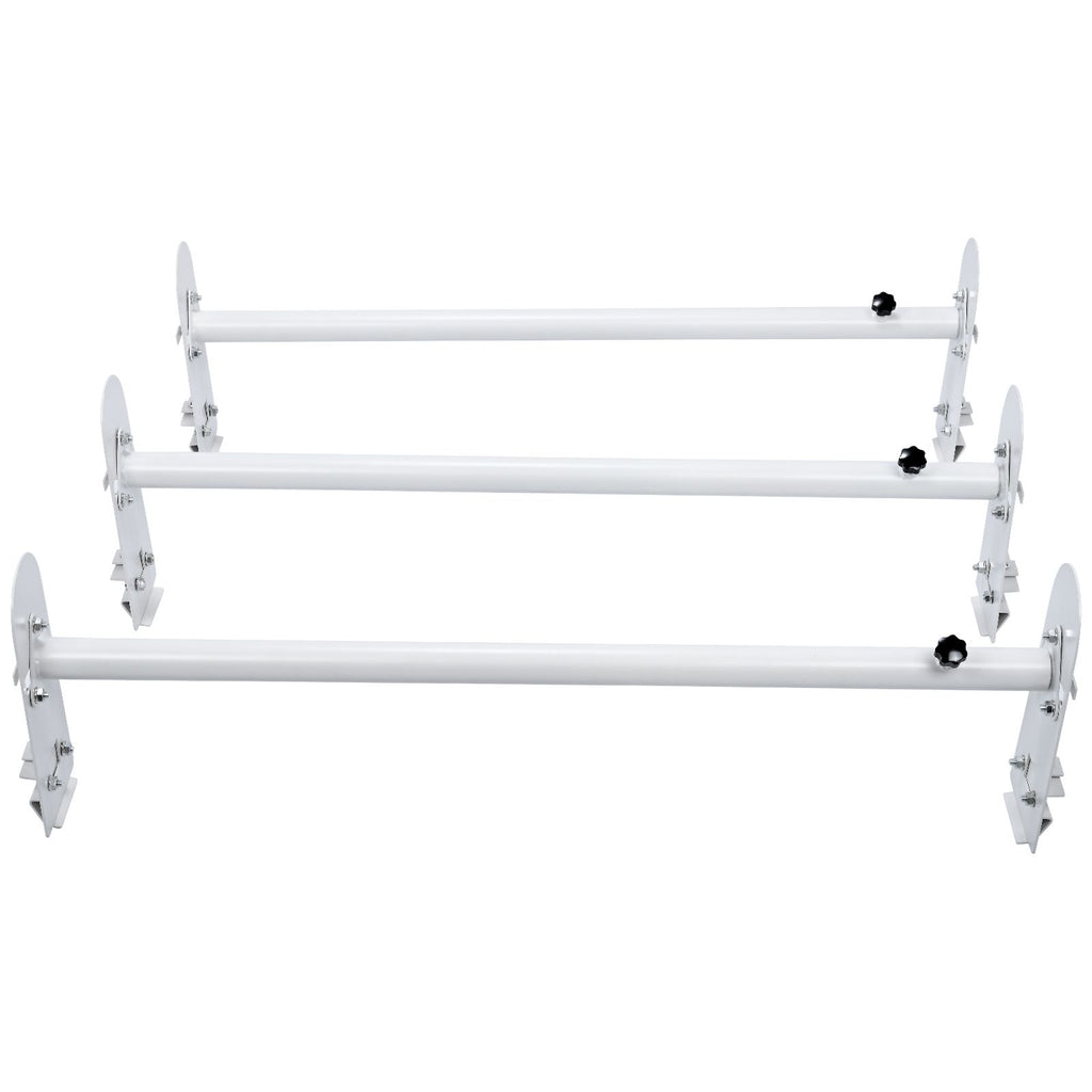 Van Roof Ladder Rack, 3 Bars Alloy Steel Roof Racks, 750 LBS Capacity Rain-Gutter Roof Rack, Adjustable Length 40.2" to 74.8", Van Ladder Rack Compatible with Chevrolet Express, GMC Savana, etc