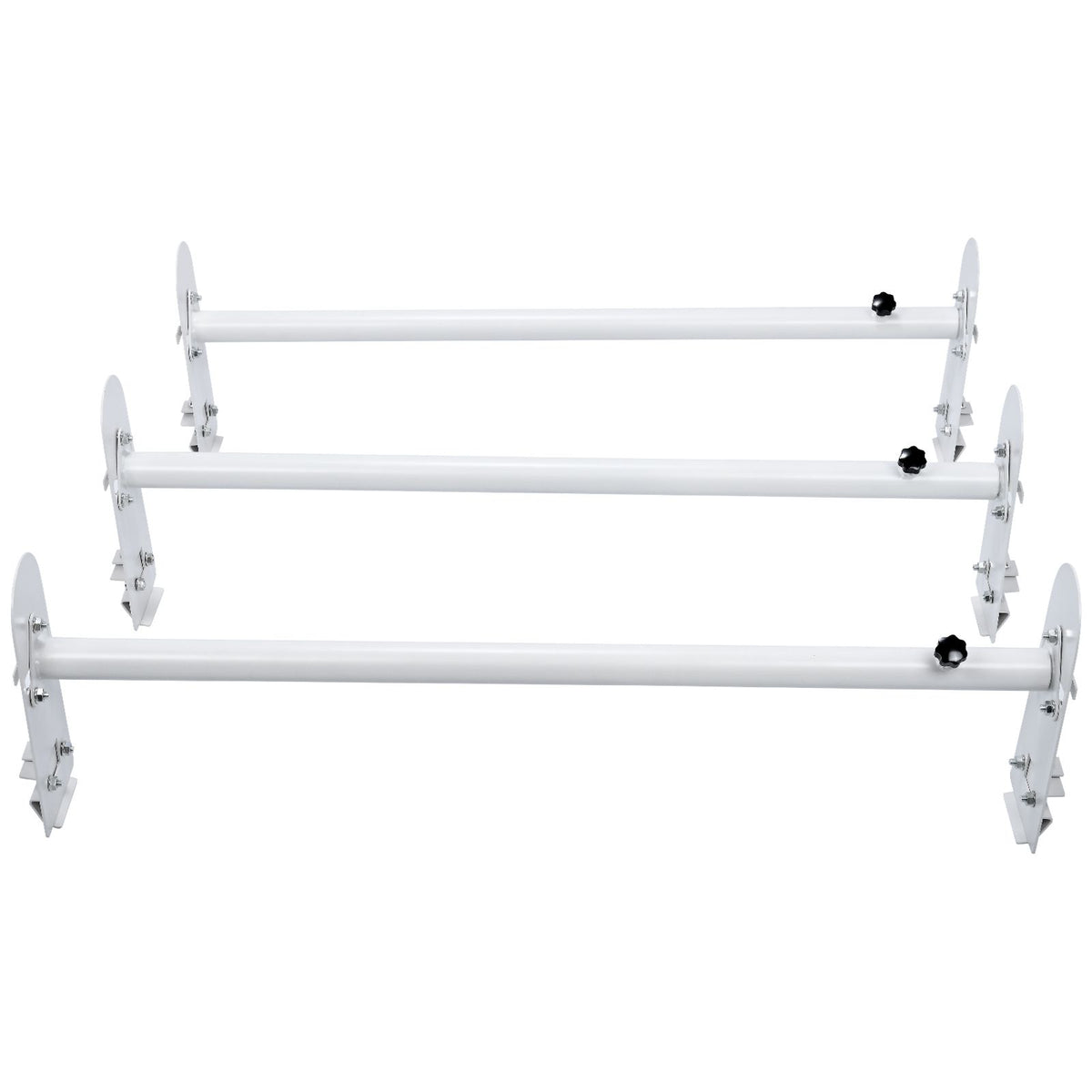 Van Roof Ladder Rack, 3 Bars Alloy Steel Roof Racks, 750 LBS Capacity Rain-Gutter Roof Rack, Adjustable Length 40.2" to 74.8", Van Ladder Rack Compatible with Chevrolet Express, GMC Savana, etc