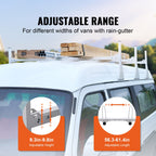 3-Bar Van Roof Ladder Rack Adjustable 56.3"-61.4" for Full-Size Vans