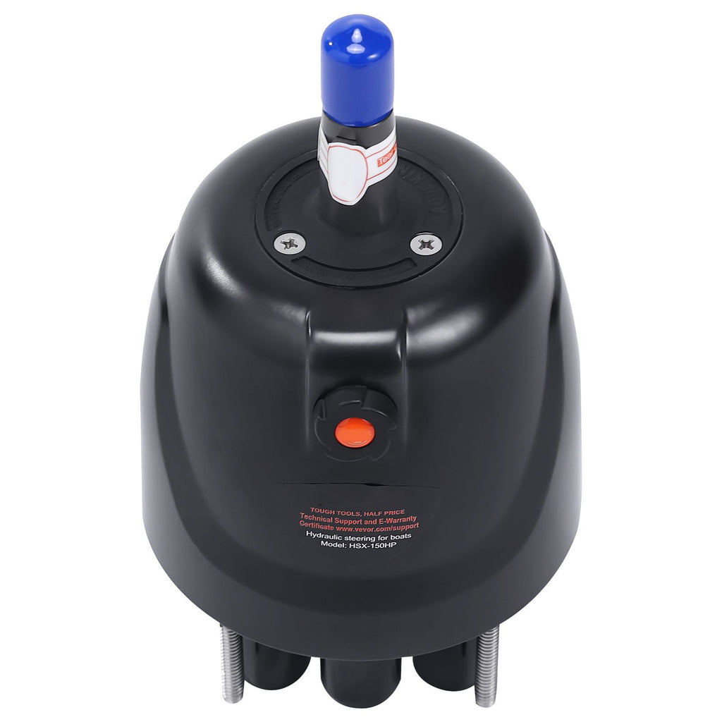 Hydraulic Outboard Steering Pump, 1.4 Cubic Inches, 150HP Front Mount Hydraulic Helm Pump with Two-Way Lock Cylinder Stainless Steel ORB Fittings, for Single Station Single-Engine Boats