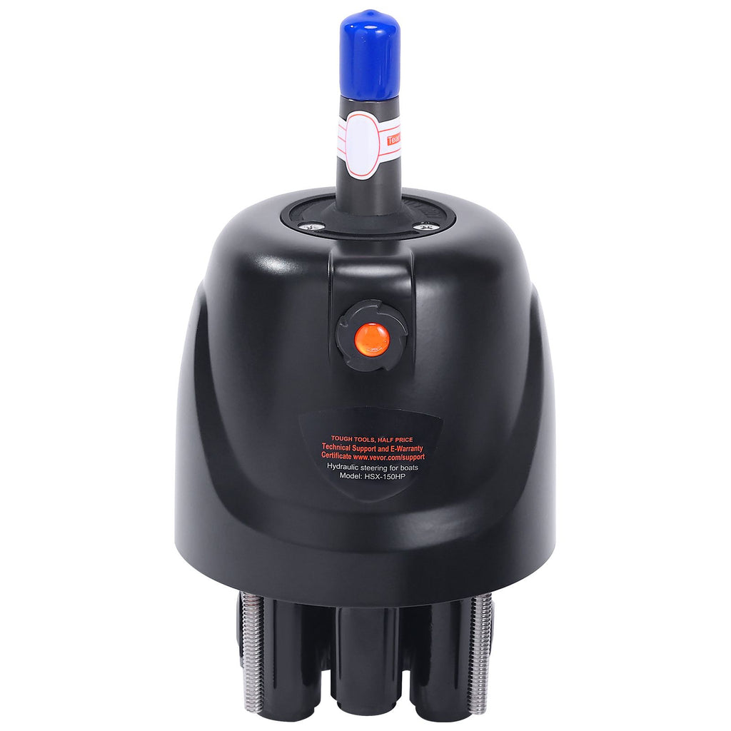Hydraulic Outboard Steering Pump, 1.4 Cubic Inches, 150HP Front Mount Hydraulic Helm Pump with Two-Way Lock Cylinder Stainless Steel ORB Fittings, for Single Station Single-Engine Boats