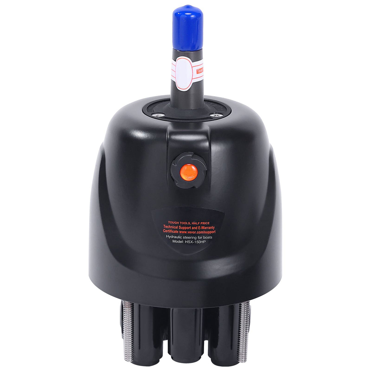 Hydraulic Outboard Steering Pump, 1.4 Cubic Inches, 150HP Front Mount Hydraulic Helm Pump with Two-Way Lock Cylinder Stainless Steel ORB Fittings, for Single Station Single-Engine Boats
