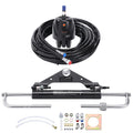 Hydraulic Outboard Steering Kit, 150HP, Marine Boat Hydraulic Steering System, with Helm Pump Two-Way Lock Cylinder and 24 Feet Hydraulic Steering Hose, for Single Station Single-Engine Boats