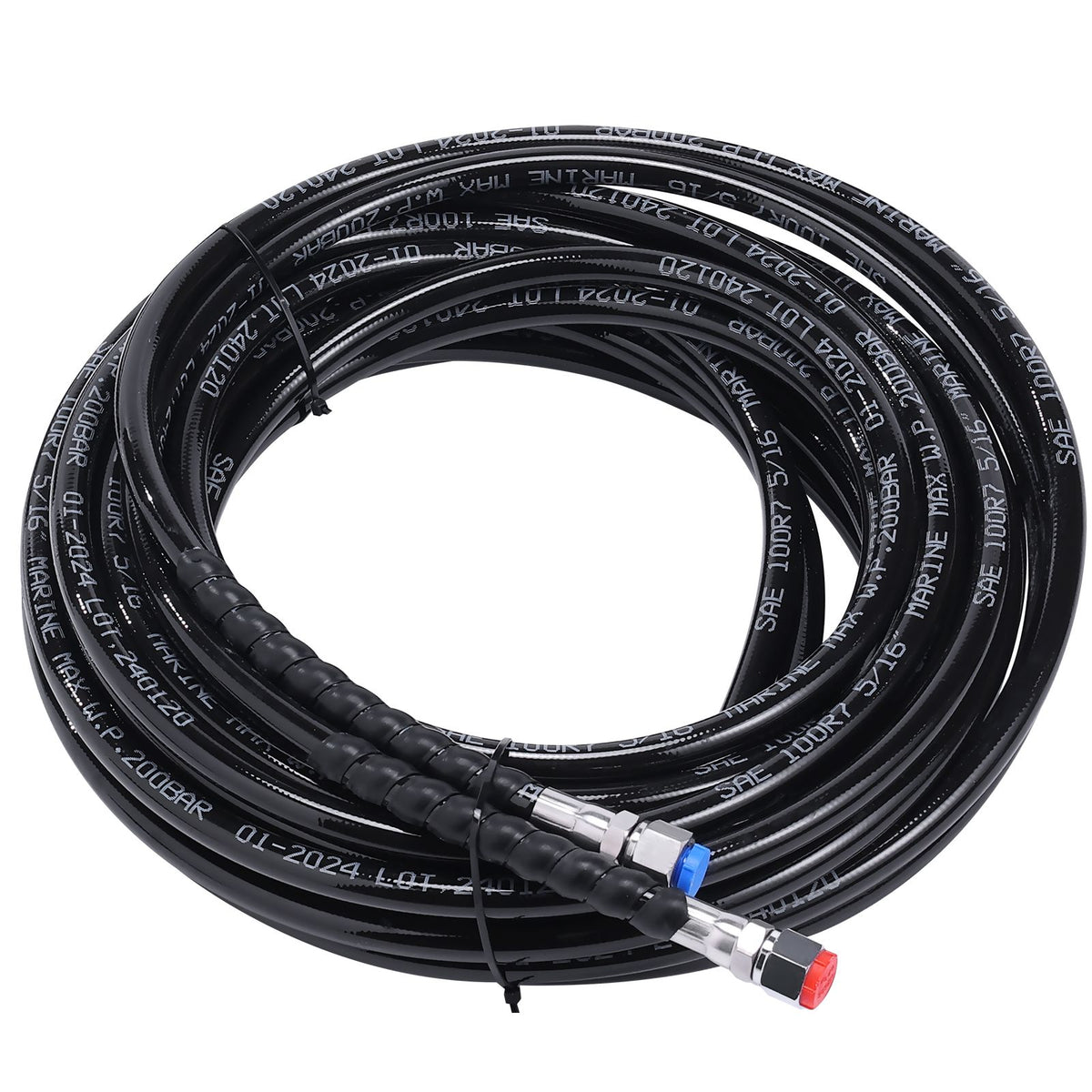 Hydraulic Outboard Steering Kit, 300HP, Marine Boat Hydraulic Steering System, with Helm Pump Two-Way Lock Cylinder and 26 Feet Hydraulic Steering Hose, for Single Station Single-Engine Boats