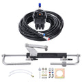 Hydraulic Outboard Steering Kit, 90HP, Marine Boat Hydraulic Steering System, with Helm Pump Two-Way Lock Cylinder and 24 Feet Hydraulic Steering Hose, for Single Station Single-Engine Boats