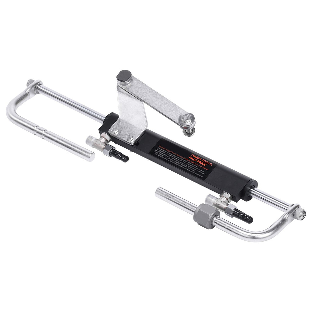 Hydraulic Outboard Steering Kit, 90HP, Marine Boat Hydraulic Steering System, with Helm Pump Two-Way Lock Cylinder and 24 Feet Hydraulic Steering Hose, for Single Station Single-Engine Boats