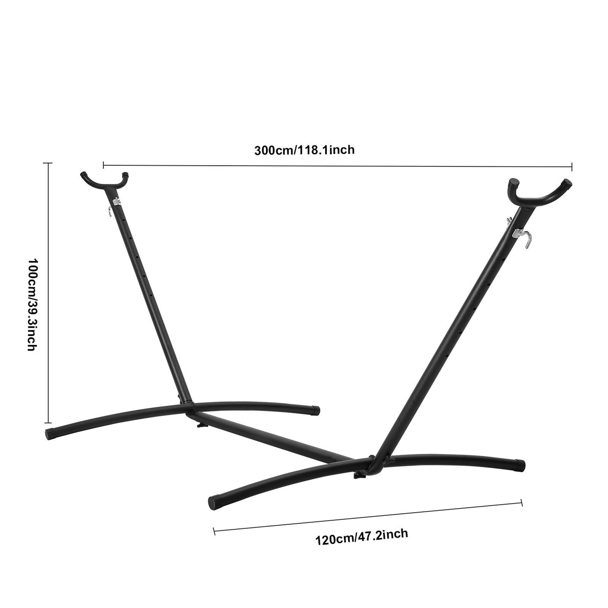 Portable Hammock Stand, 450lbs Capacity Steel Hammock Stand for 2 Person, Heavy Duty Adjustable Hooks Hammock Frame Fits 10-13 ft Hammocks, Space Saving with Carrying Bag for Outdoor or Indoor