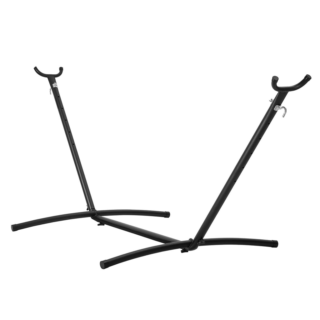 Portable Hammock Stand, 450lbs Capacity Steel Hammock Stand for 2 Person, Heavy Duty Adjustable Hooks Hammock Frame Fits 9.5-12.6 ft Hammocks, Space Saving with Carrying Bag for Outdoor or Indoor