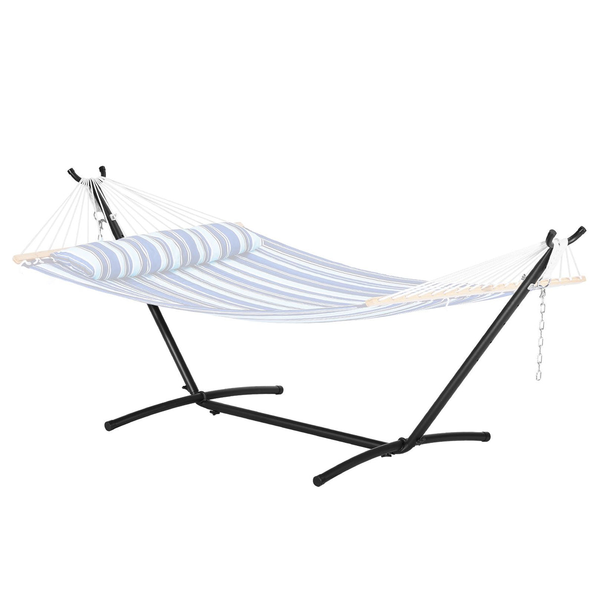 Portable Hammock Stand, 450lbs Capacity Steel Hammock Stand for 2 Person, Heavy Duty Adjustable Hooks Hammock Frame Fits 9.5-12.6 ft Hammocks, Space Saving with Carrying Bag for Outdoor or Indoor
