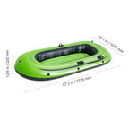 Inflatable Boat, 2-Person Inflatable Fishing Boat, Strong PVC Portable Boat Raft Kayak, Includes 1158 mm Aluminum Oars, High-Output Pump and Fishing Rod Holders, 227 kg Capacity for Adults, Kids
