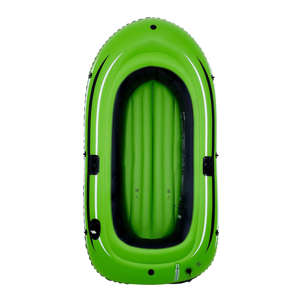 Inflatable Boat, 2-Person Inflatable Fishing Boat, Strong PVC Portable Boat Raft Kayak, Includes 1158 mm Aluminum Oars, High-Output Pump and Fishing Rod Holders, 227 kg Capacity for Adults, Kids