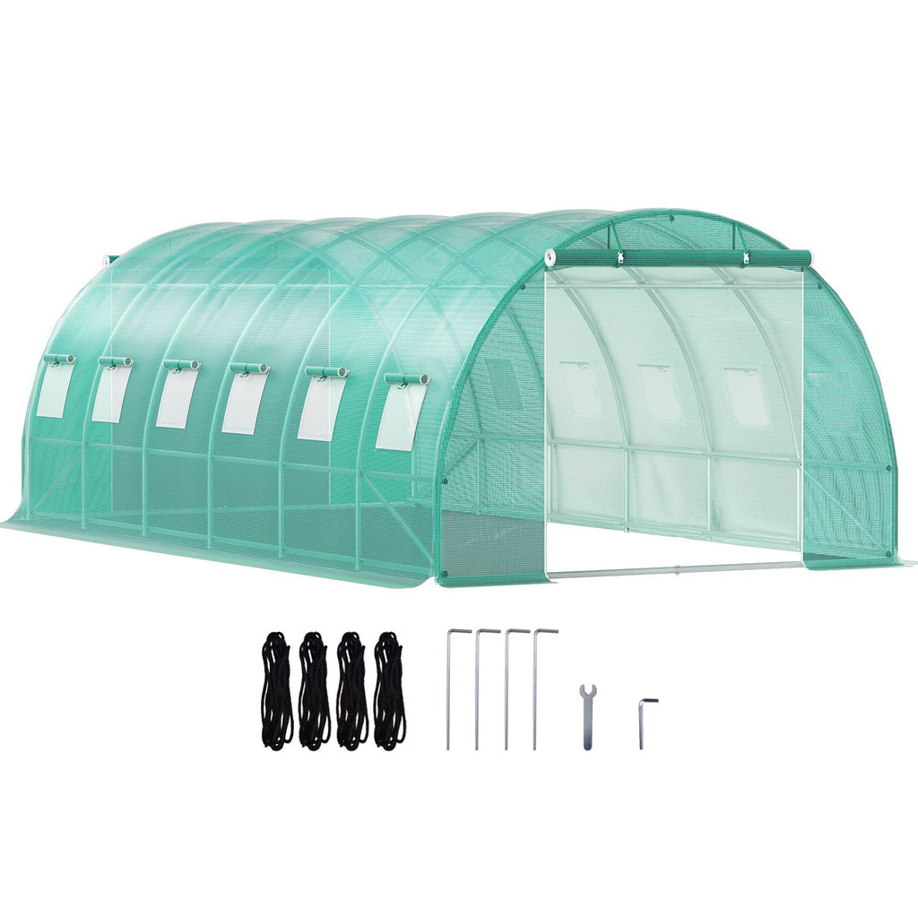 Walk-in Tunnel Greenhouse Galvanized Frame Waterproof Cover 20x10x7 ft