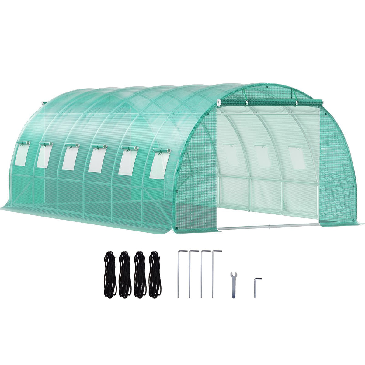 Walk-in Tunnel Greenhouse Galvanized Frame Waterproof Cover 20x10x7 ft