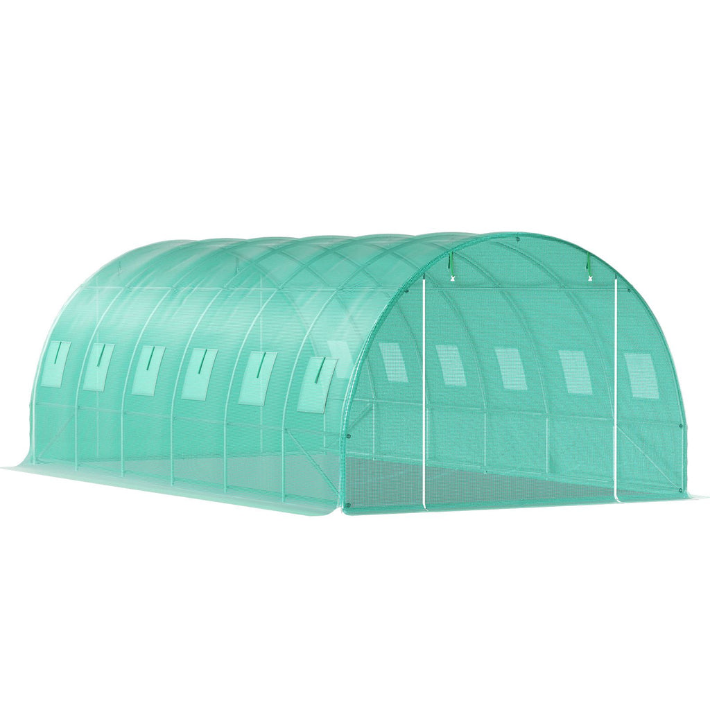 Walk-in Tunnel Greenhouse Galvanized Frame Waterproof Cover 20x10x7 ft