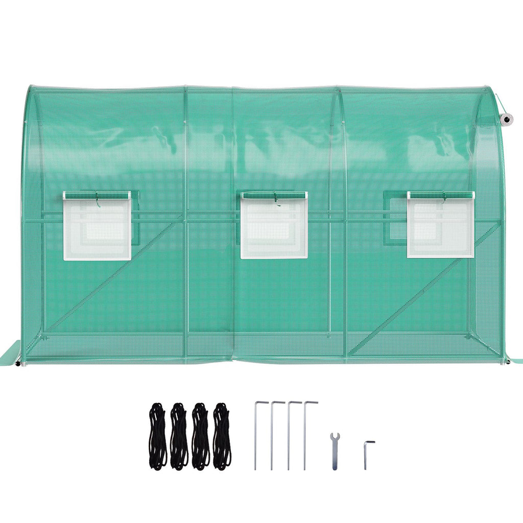 Walk-in Tunnel Greenhouse Galvanized Frame & Waterproof Cover 12x7x7 ft