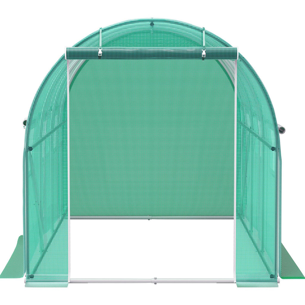 Walk-in Tunnel Greenhouse Galvanized Frame & Waterproof Cover 12x7x7 ft