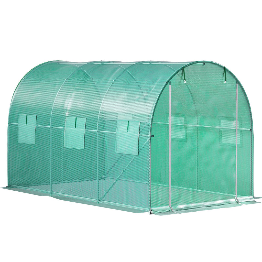 Walk-in Tunnel Greenhouse Galvanized Frame & Waterproof Cover 12x7x7 ft