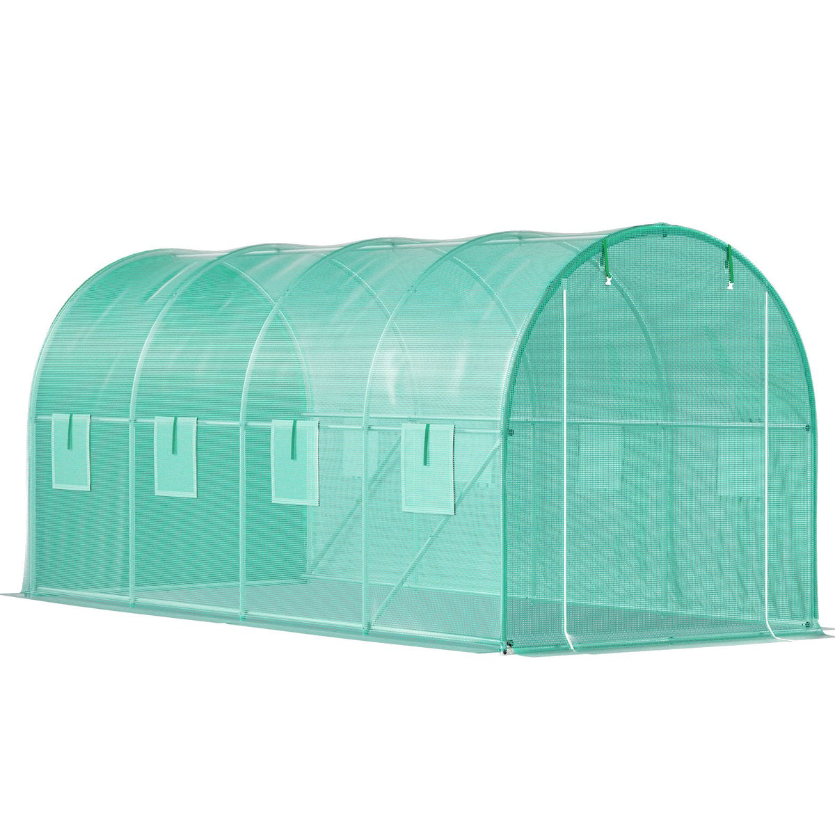 Walk-in Tunnel Greenhouse Galvanized Frame & Waterproof Cover 15x7x7 ft