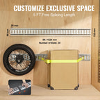 E Track Tie-Down Rail Kit, 24PCS 1524 mm E-Tracks Set Includes 8 Steel Rails & 8 O-Rings & 8 Tie-Offs with D-Ring, Versatile Trailer Securing Accessories for Cargo Motorcycles Bikes, 816 kg Load