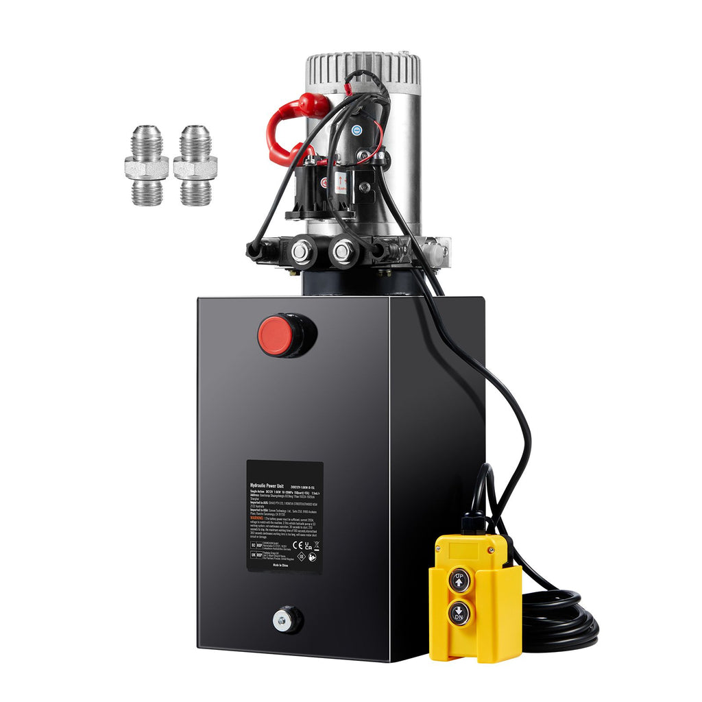 Hydraulic Pump 15 Quart Double Acting Dump Trailer Pump Power Unit DC 12V