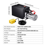 Hydraulic Pump, 20 Quart Hydraulic Power Unit, Single Acting Dump Trailer Pump, 0.91 GPM Flow Rate, 3200 PSI Max Relief Pressure, DC 12V Hydraulic Pump for Dump Trailer Car Lifting