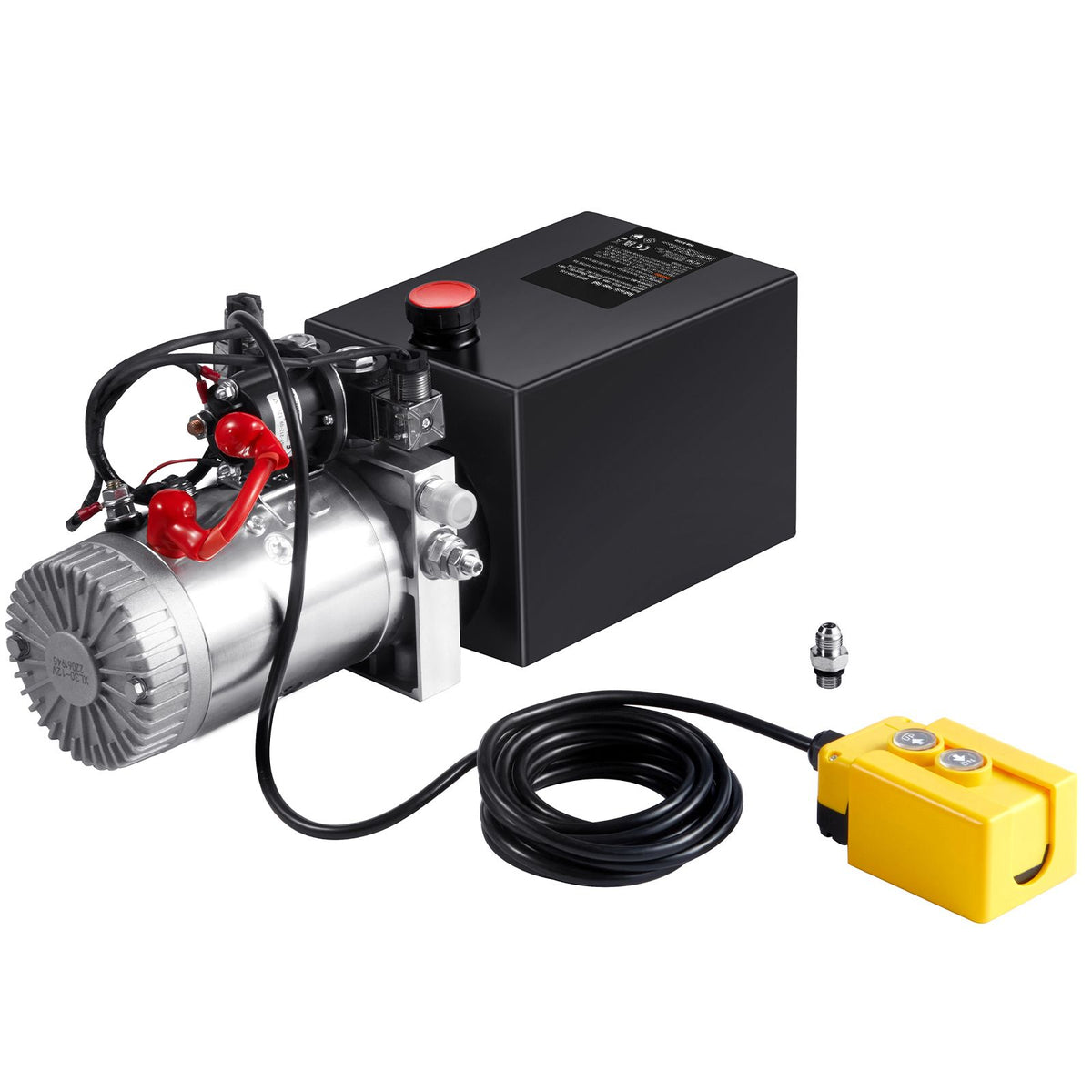 Hydraulic Pump, 10 Quart Hydraulic Power Unit, Double Acting Dump Trailer Pump, 0.91 GPM Flow Rate, 3200 PSI Max Relief Pressure, DC 12V Hydraulic Pump for Dump Trailer Car Lifting
