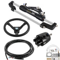 Hydraulic Boat Steering Kit, 300HP Hydraulic Steering Kit Helm Pump, Cylinder, Wheel, 24 Feet Hose Hydraulic Steering Seal Kit, Corrosion-Resistant Boat Steering System Marine Steering Kit