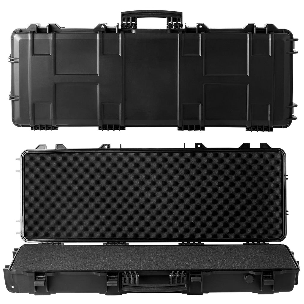 Rifle Case, Rifle Hard Case with 3 Layers Fully-protective Foams, 42 inch lockable Hard Gun Case with Wheels, IP67 Waterproof & Crushproof, for Two Rifles or Shotguns, Airsoft Gun