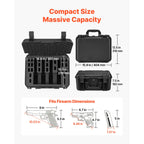 Hard Pistol Case, Heavy Duty Hard Gun Case with XPE Foam Lining, Waterproof Pistol Storage Box with Customizable Interior & Handle for Gun, Lenses, Camera, Gear, TSA Compliant, 404x319x192 mm