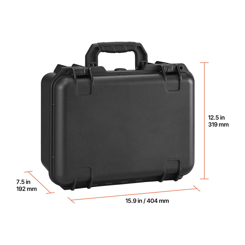 Hard Pistol Case, Heavy Duty Hard Gun Case with XPE Foam Lining, Waterproof Pistol Storage Box with Customizable Interior & Handle for Gun, Lenses, Camera, Gear, TSA Compliant, 404x319x192 mm