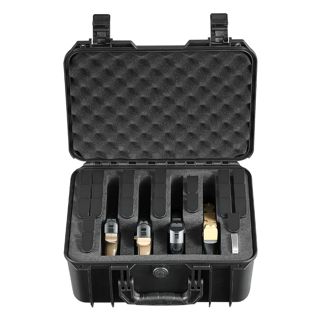 Hard Pistol Case, Heavy Duty Hard Gun Case with XPE Foam Lining, Waterproof Pistol Storage Box with Customizable Interior & Handle for Gun, Lenses, Camera, Gear, TSA Compliant, 404x319x192 mm
