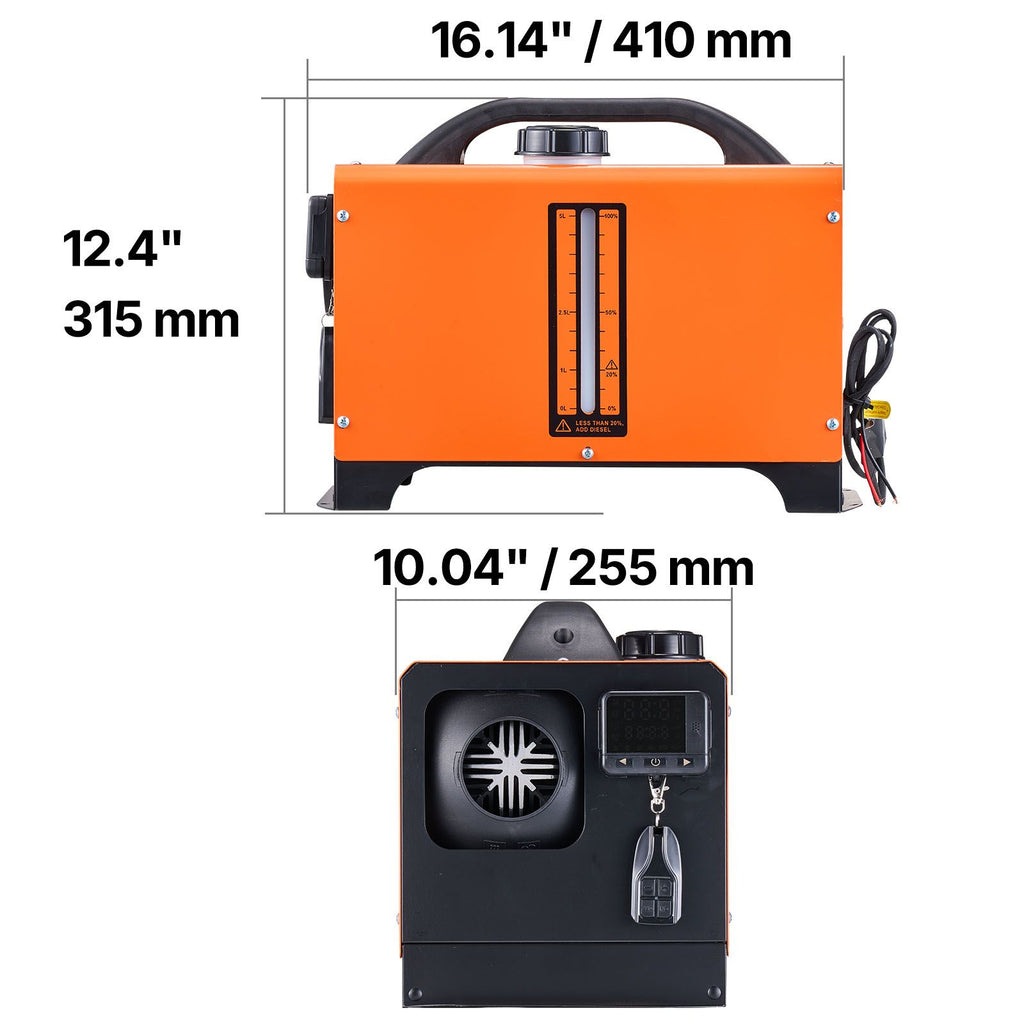 Diesel Air Heater, 8 kW DC12-24V, Fast Heating Diesel Parking Heater with Remote Control and Square Color Digital Display, Low Noise, Voice Announcement, for RV, Truck, Camper, Boat and Trailer