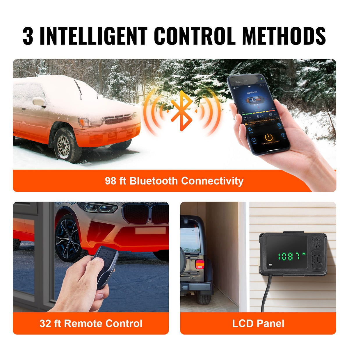 Bluetooth App Control Diesel Air Heater, 12V 5KW Diesel Heater with Automatic Altitude Adjustment, Remote Control and LCD, Diesel Parking Heater for RV Trailer Camper Van Boat And Indoors