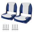 Boat Seat Low Back Fold-Down Fishing Boat Chair with Sponge Padding 2 Pack