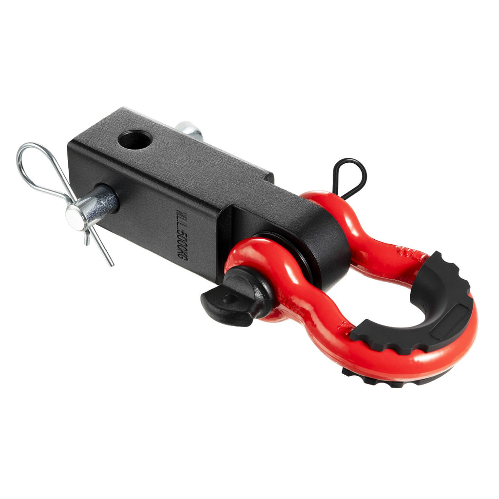 Shackle Hitch Receiver, Fits 50 mm Receivers, 20 Tons Breaking Strength, D Ring Shackle with Trailer Hitch Lock Pin, Heavy Duty Towing Accessories for Trucks, Jeeps, Off-Road Vehicle Recovery
