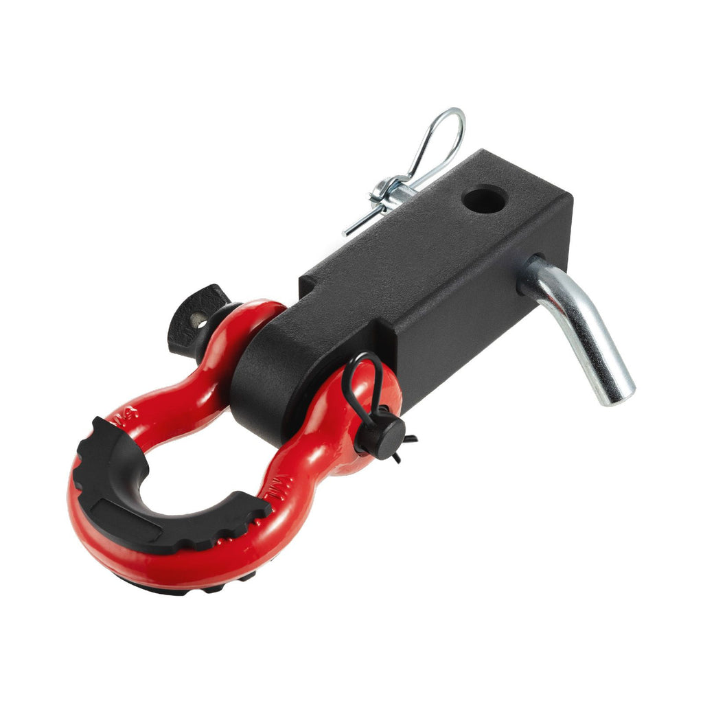 Shackle Hitch Receiver, Fits 50 mm Receivers, 24 Tons Breaking Strength, D Ring Shackle with Trailer Hitch Lock Pin, Heavy Duty Towing Accessories for Trucks, Jeeps, Off-Road Vehicle Recovery